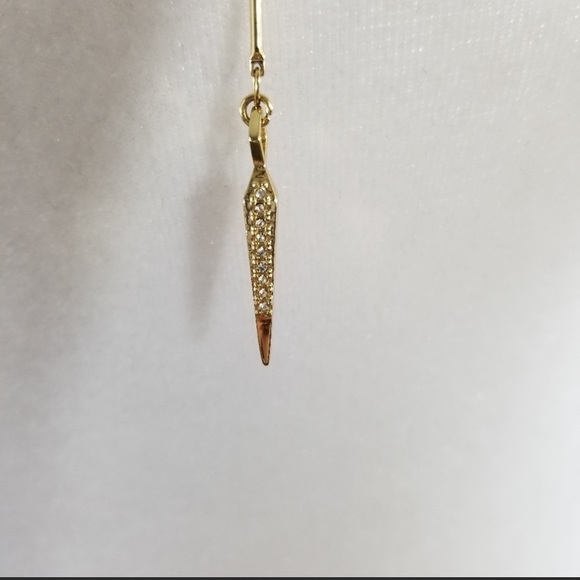 Luv AJ Gold Tone Pave CZ pendant Lariat Necklace - Picture 6 of 16